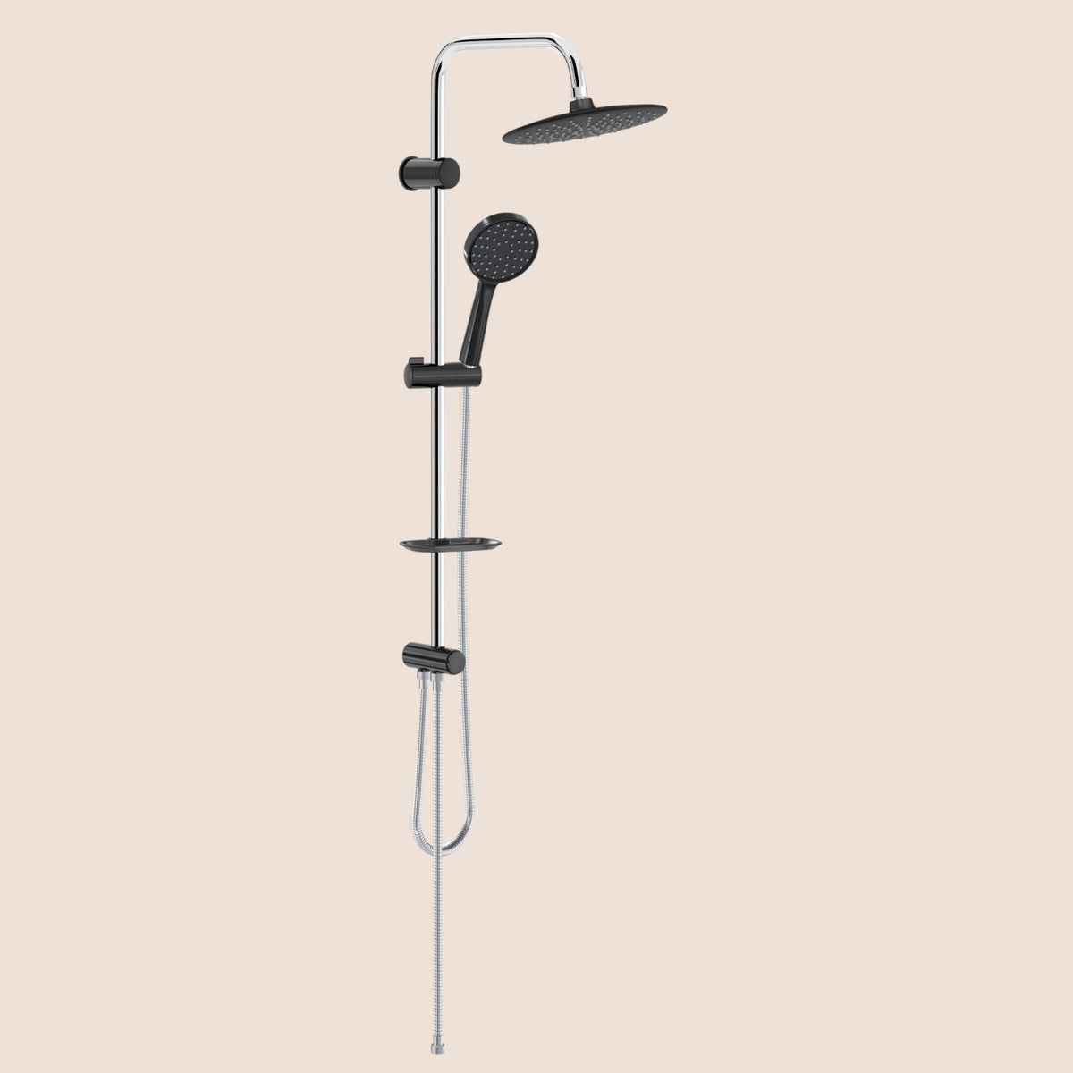 Valtemo Slim Black Rain Duş Seti
